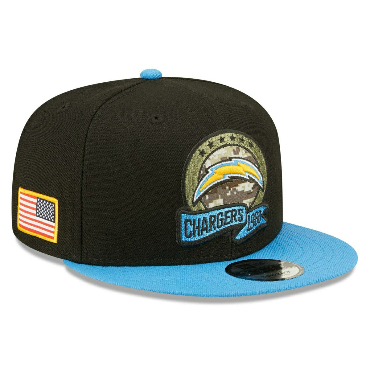 Los Angeles Chargers 2022 NFL On-Field Salute to Service New Era 9FIFTY Snapback Cap - Taass Online