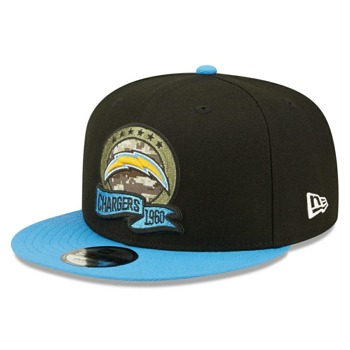 Los Angeles Chargers 2022 NFL On-Field Salute to Service New Era 9FIFTY Snapback Cap - Taass Online