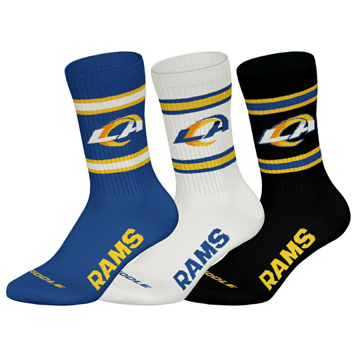 Los Angeles Rams Team Set NFL Crew Socks (3-Pack) - Taass sale