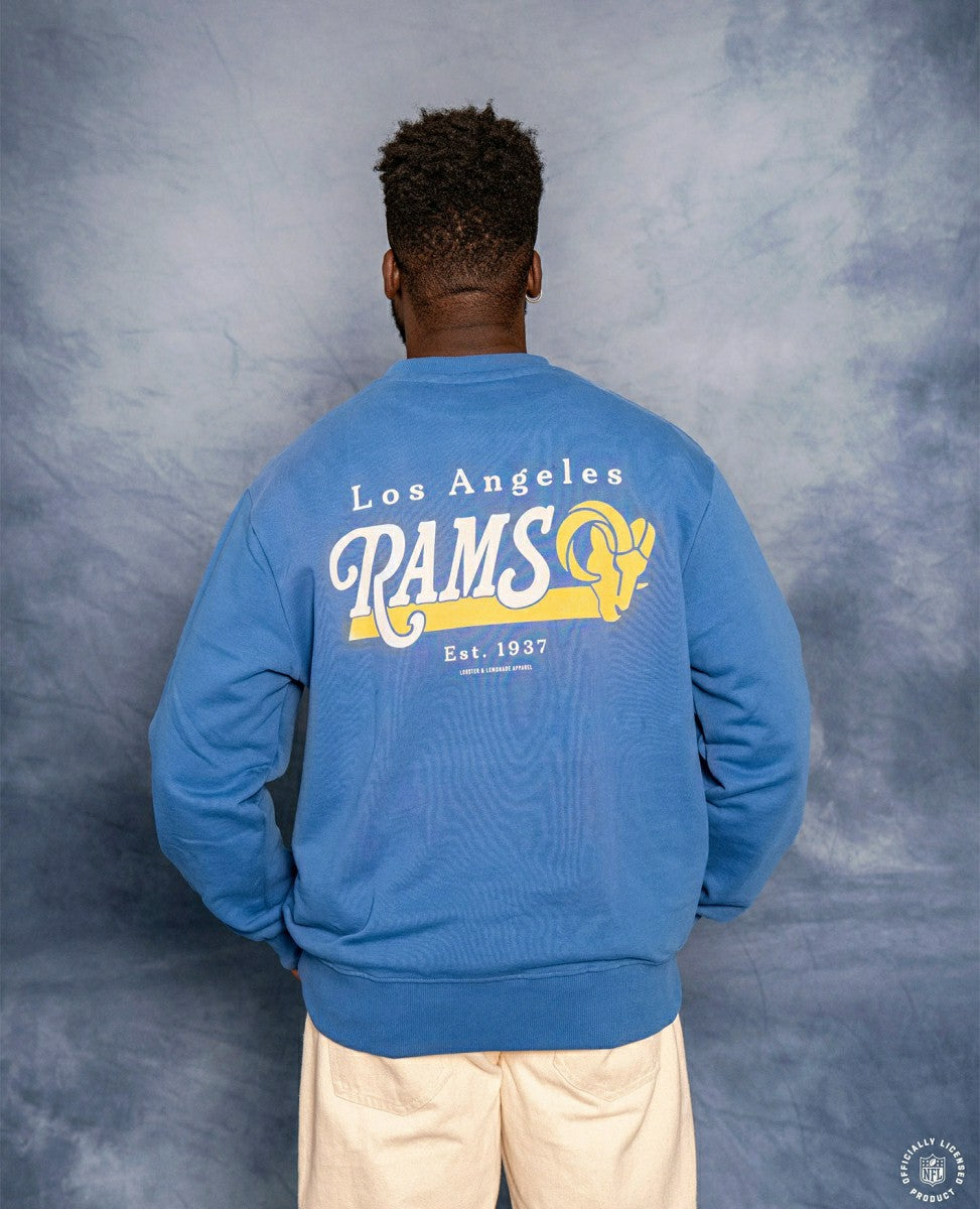 Los Angeles Rams L&L '96 Classics NFL Crew Sweater Blue - Taass for sale