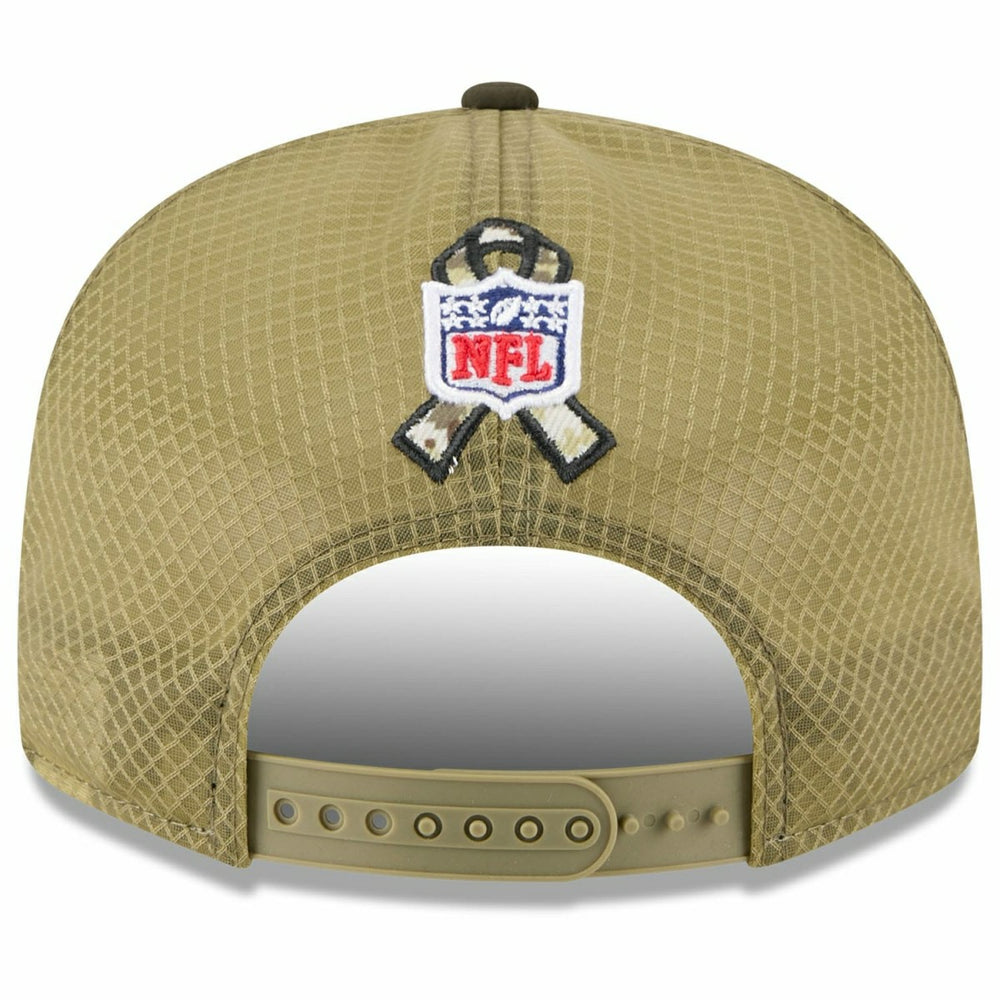 Los Angeles Rams 2025 NFL Salute to Service 9FIFTY Split Panel Trucker Snapback Cap Olive - Taass sale
