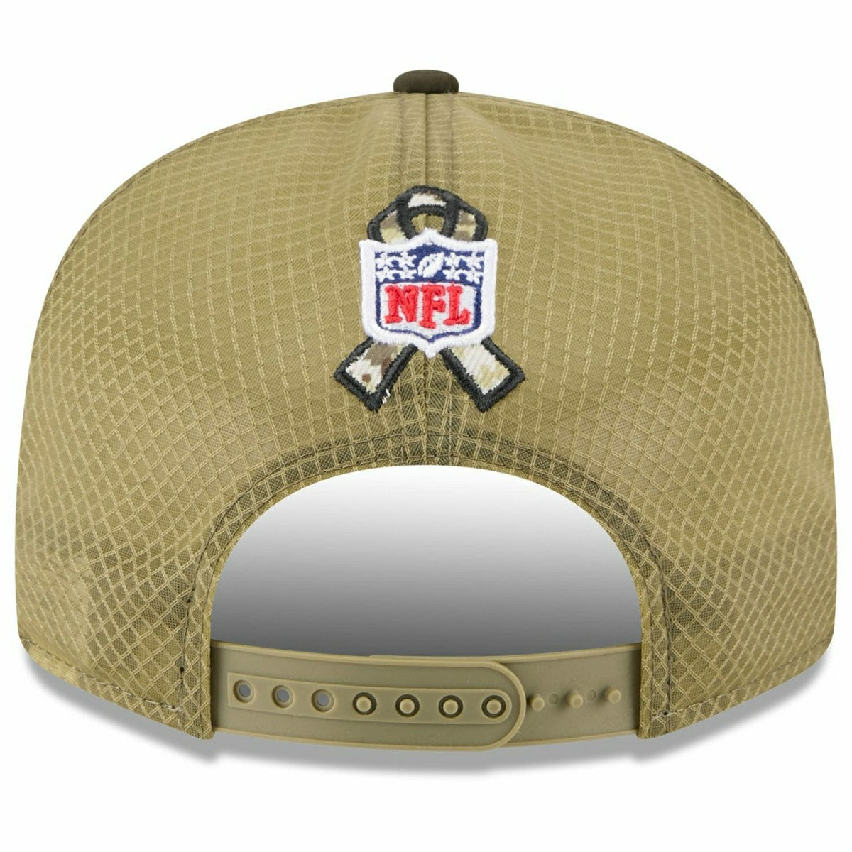 Los Angeles Rams 2025 NFL Salute to Service 9FIFTY Split Panel Trucker Snapback Cap Olive - Taass sale