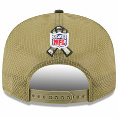 Los Angeles Rams 2025 NFL Salute to Service 9FIFTY Split Panel Trucker Snapback Cap Olive - Taass sale