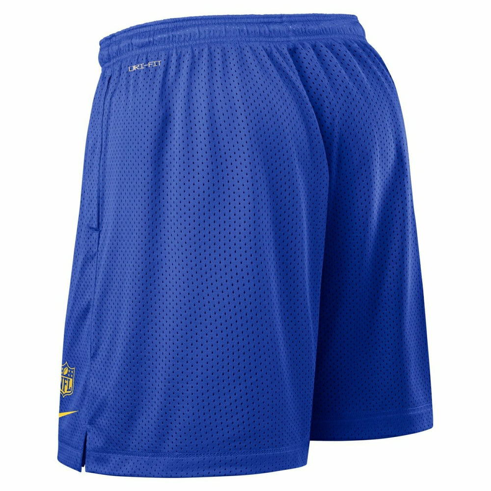 Los Angeles Rams 2025 NFL Sideline Reversible Mesh Nike Dri-FIT Shorts Blue - Taass US