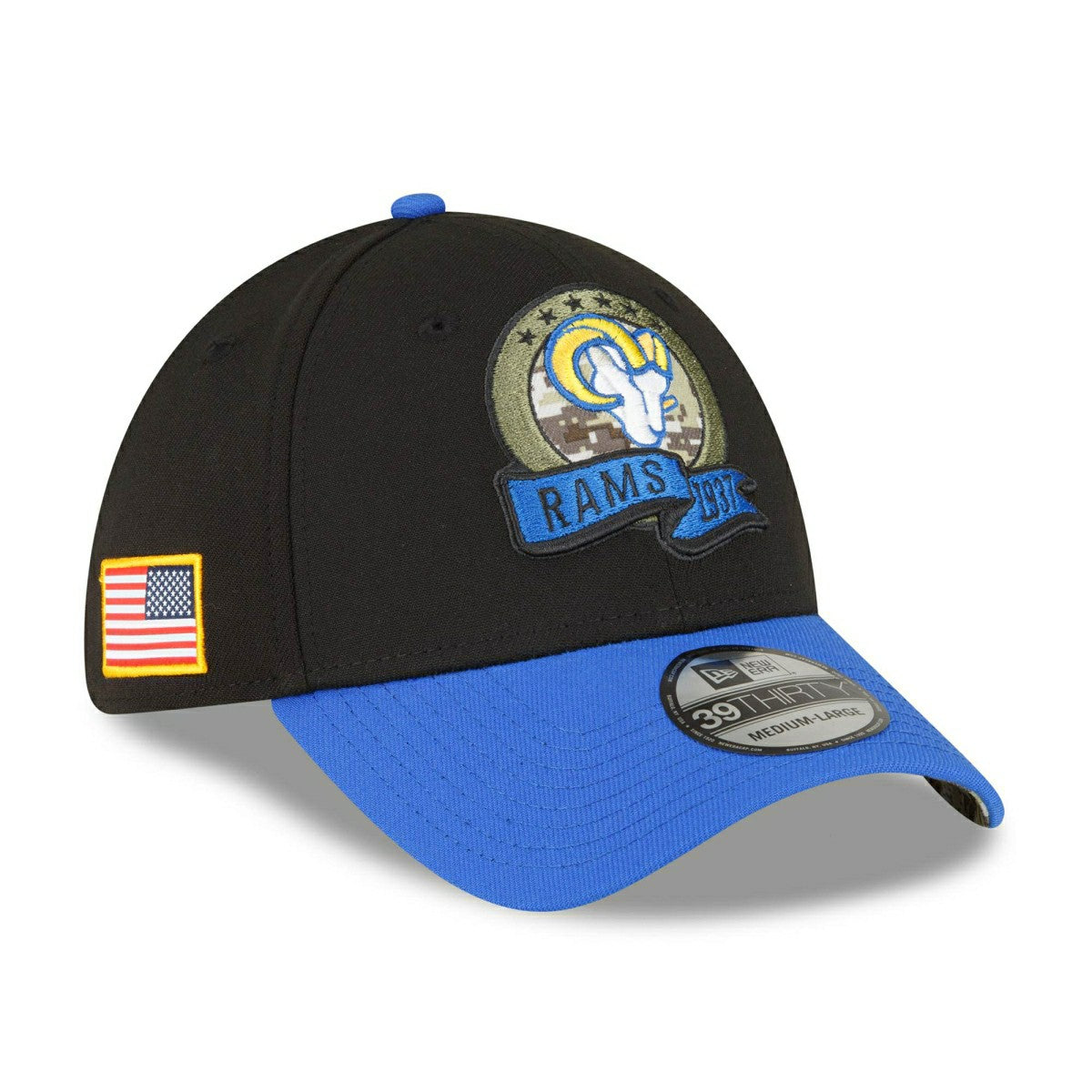 Los Angeles Rams 2022 NFL On-Field Salute to Service New Era 39THIRTY Flex Cap - Taass US