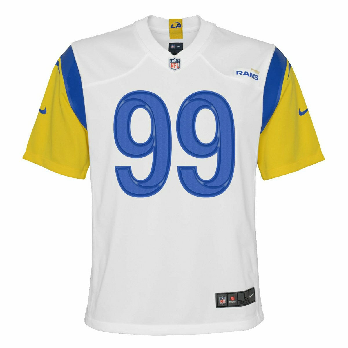 Aaron Donald #99 Los Angeles Rams Alternate Football NFL Jersey White (YOUTH) - Taass on sale