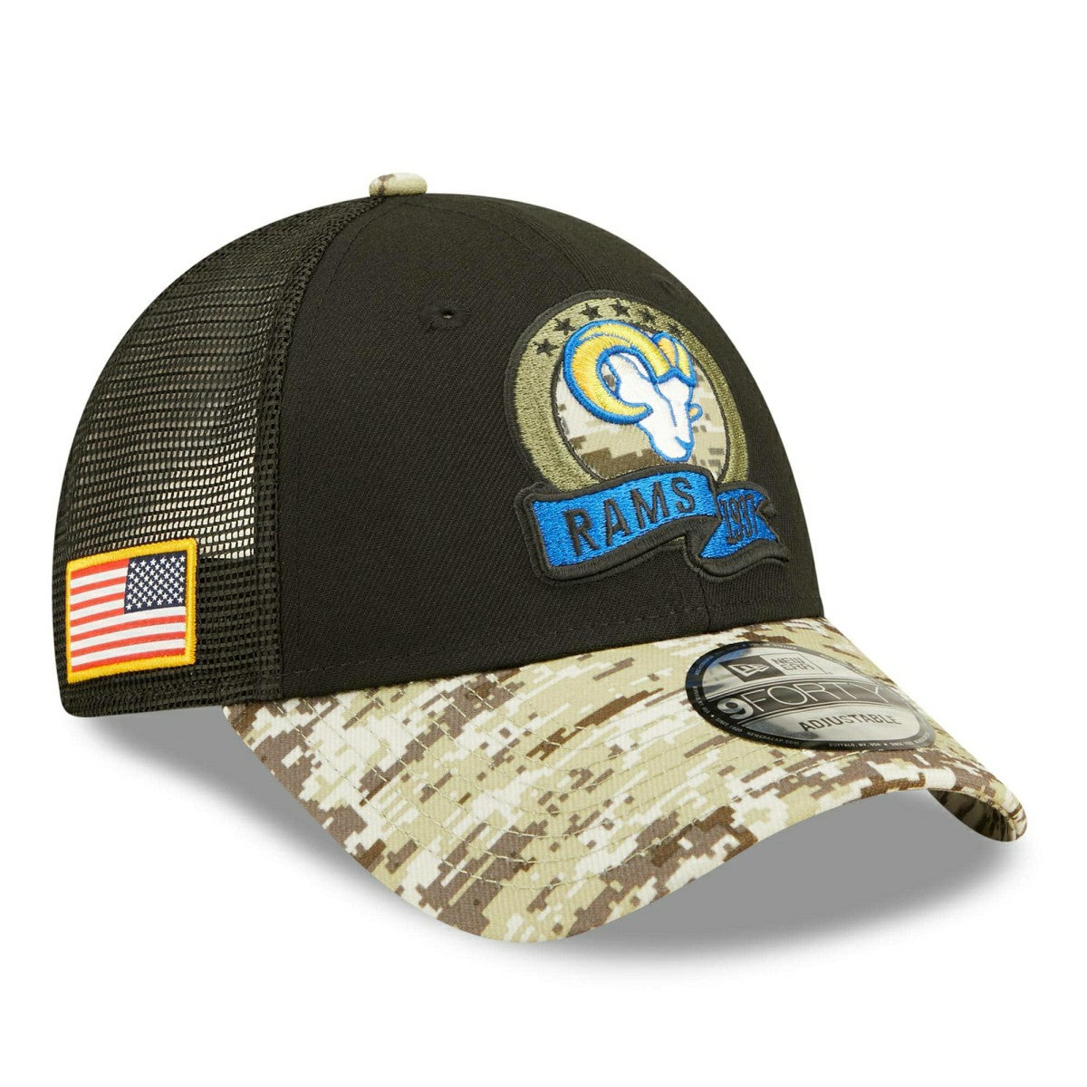 Los Angeles Rams 2022 NFL On-Field Salute to Service New Era 9FORTY Cap - Taass sale