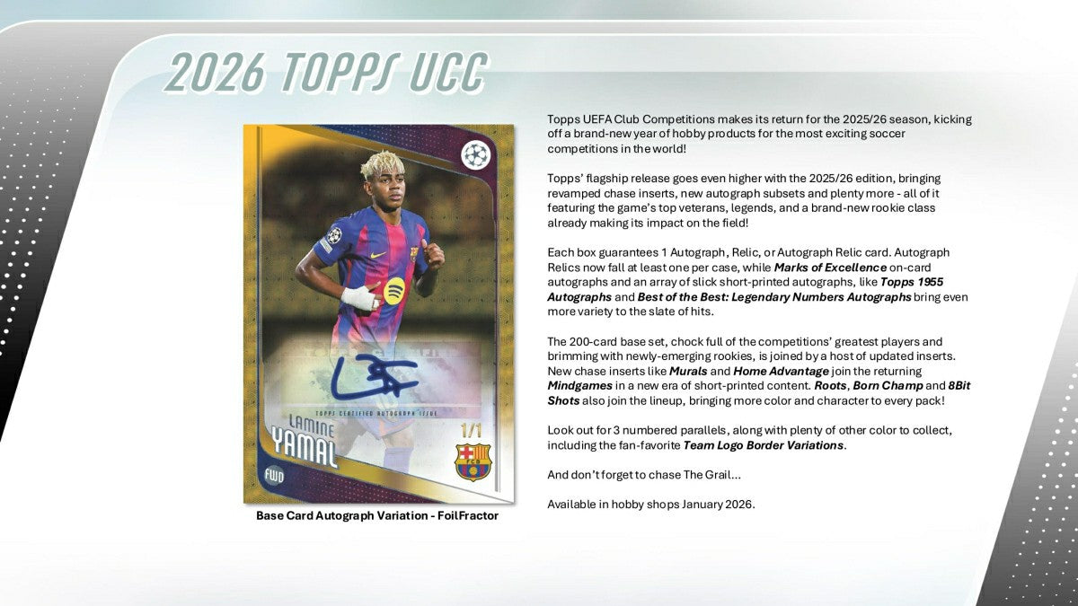 2025/26 Topps UEFA Club Competitions Football Hobby Box - Taass Online