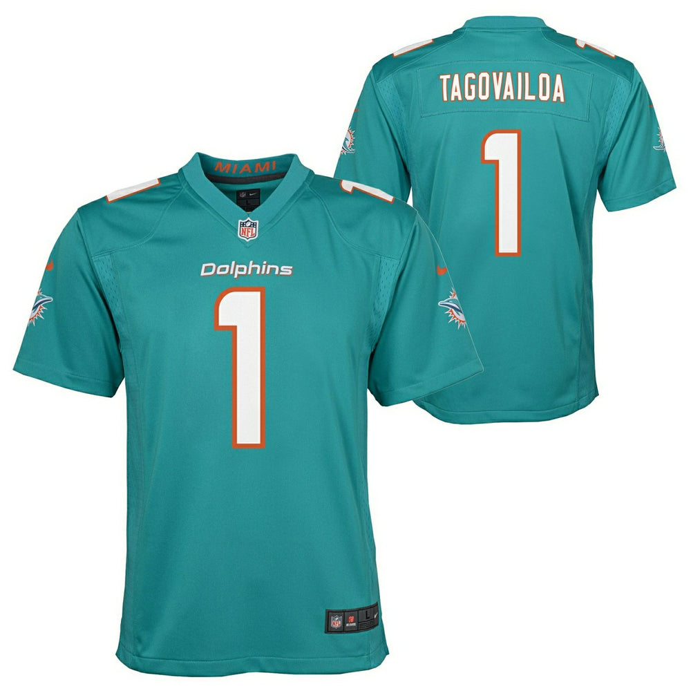 Tua Tagovailoa #1 Miami Dolphins Game NFL Jersey Aqua (YOUTH) - Taass Online