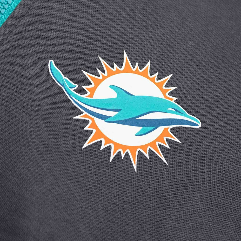 Miami Dolphins Playbook NFL Full-Zip Fleece Hoodie Anthracite - Taass outlet