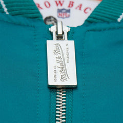 Miami Dolphins Throw it Back Heavyweight Satin NFL Jacket Aqua - Taass for sale