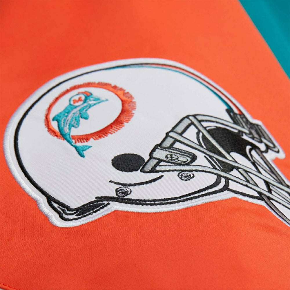 Miami Dolphins Throw it Back Heavyweight Satin NFL Jacket Aqua - Taass for sale