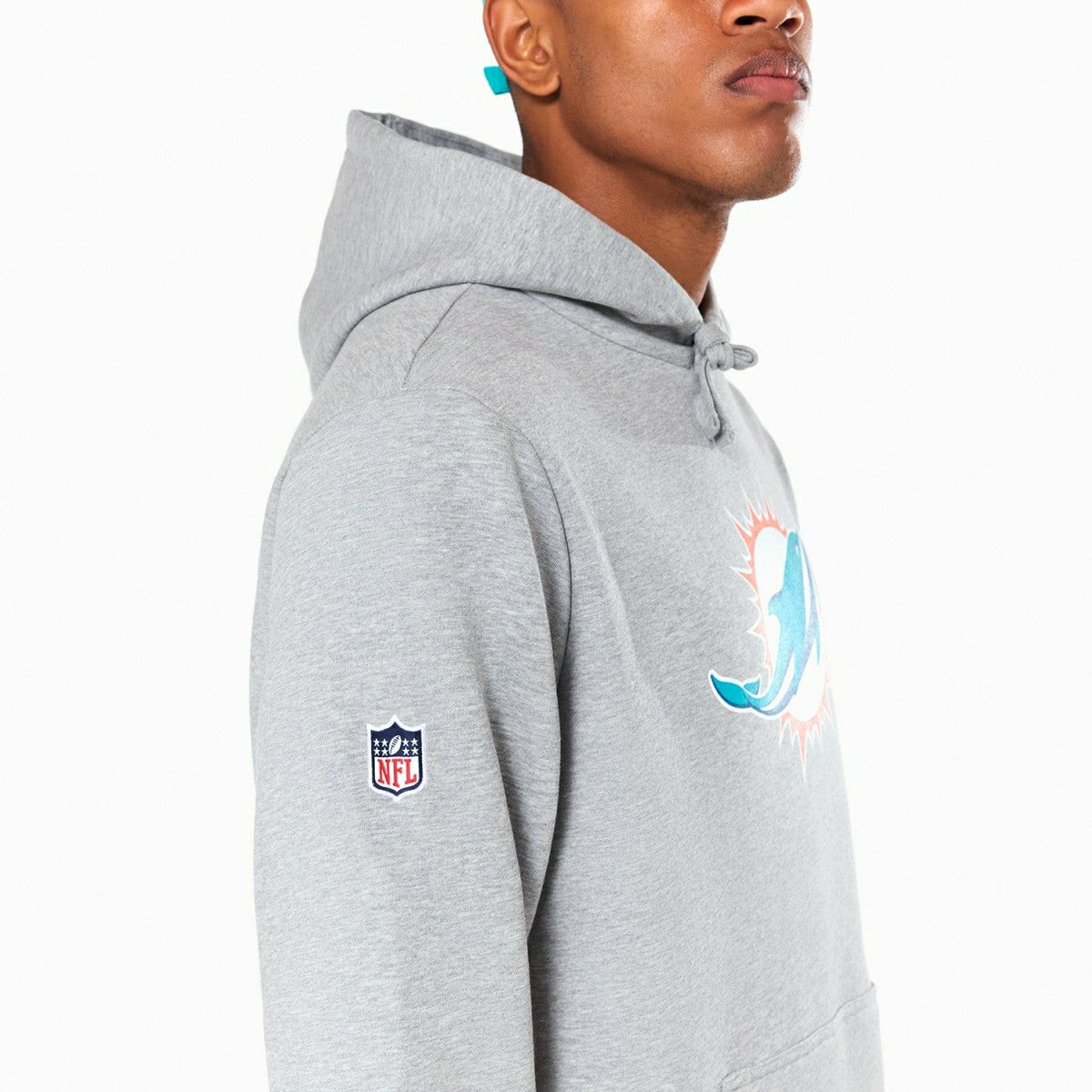 Miami Dolphins Logo Hoodie NFL Sweatshirt Grey - Taass on sale