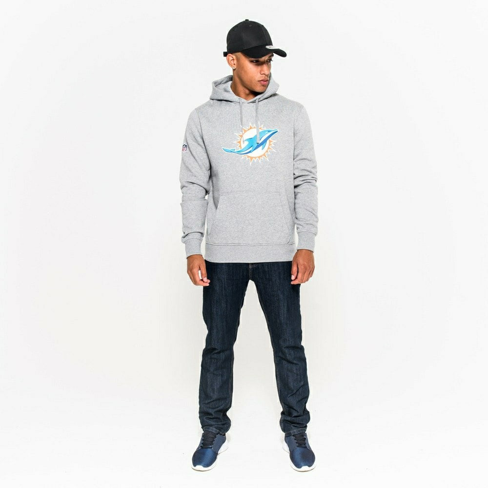 Miami Dolphins Logo Hoodie NFL Sweatshirt Grey - Taass on sale