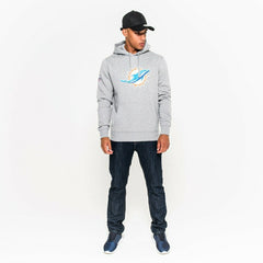 Miami Dolphins Logo Hoodie NFL Sweatshirt Grey - Taass on sale