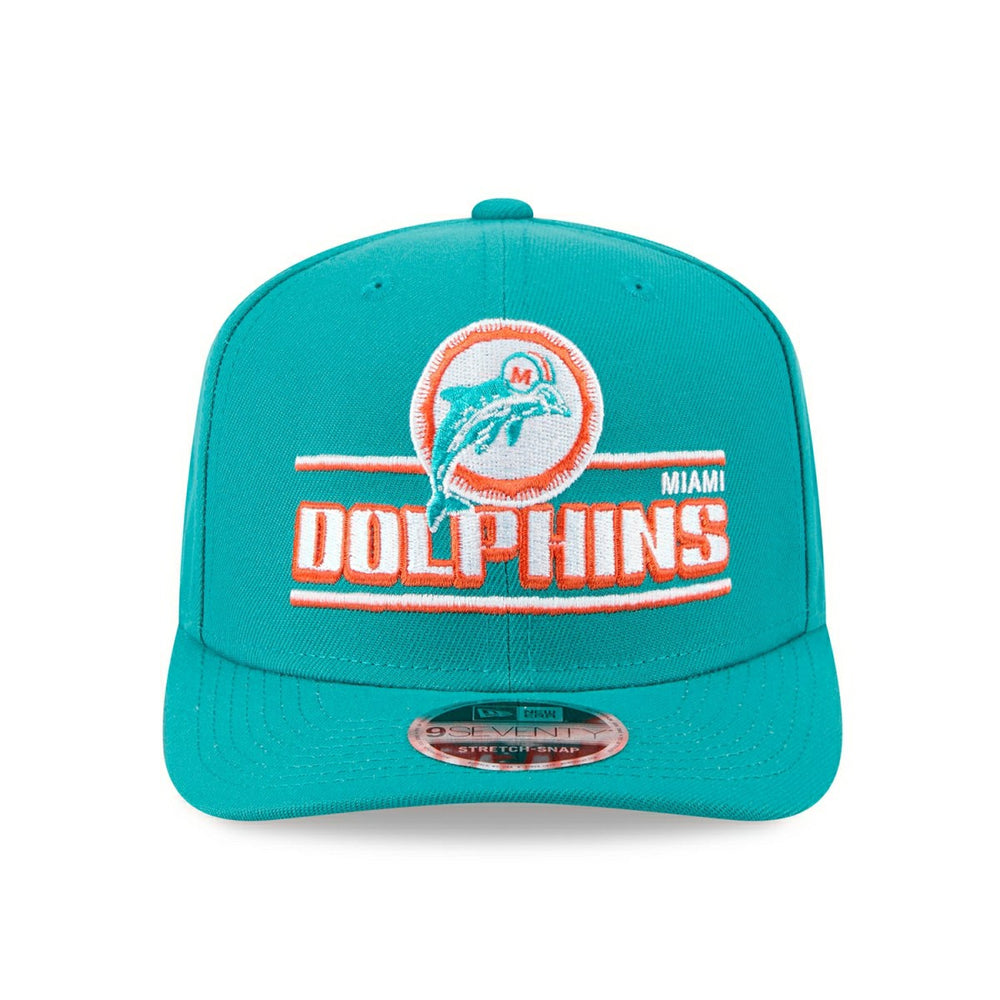 Miami Dolphins Historic Logo NFL Stated 9SEVENTY Stretch-Snap Cap Aqua - Taass US