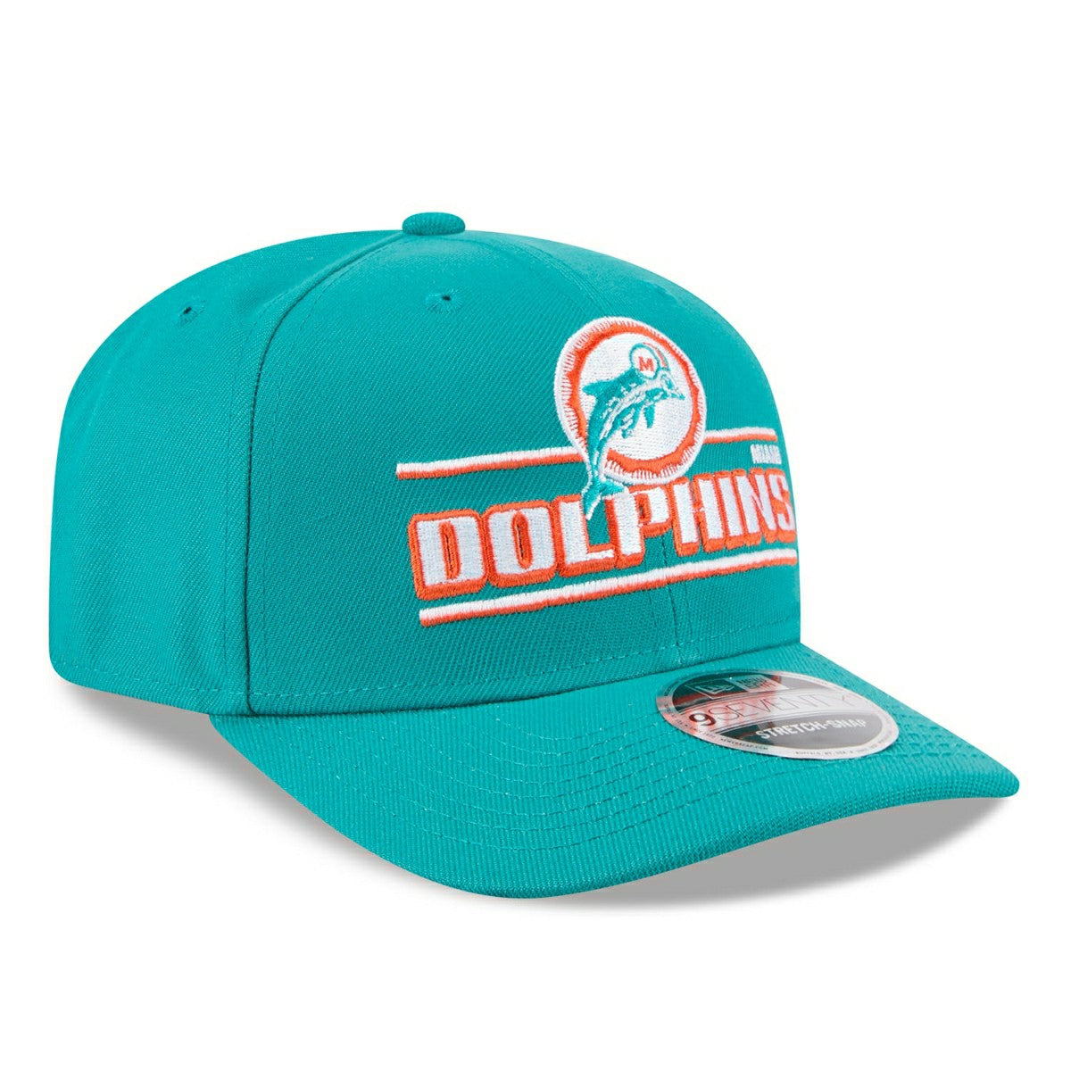 Miami Dolphins Historic Logo NFL Stated 9SEVENTY Stretch-Snap Cap Aqua - Taass US