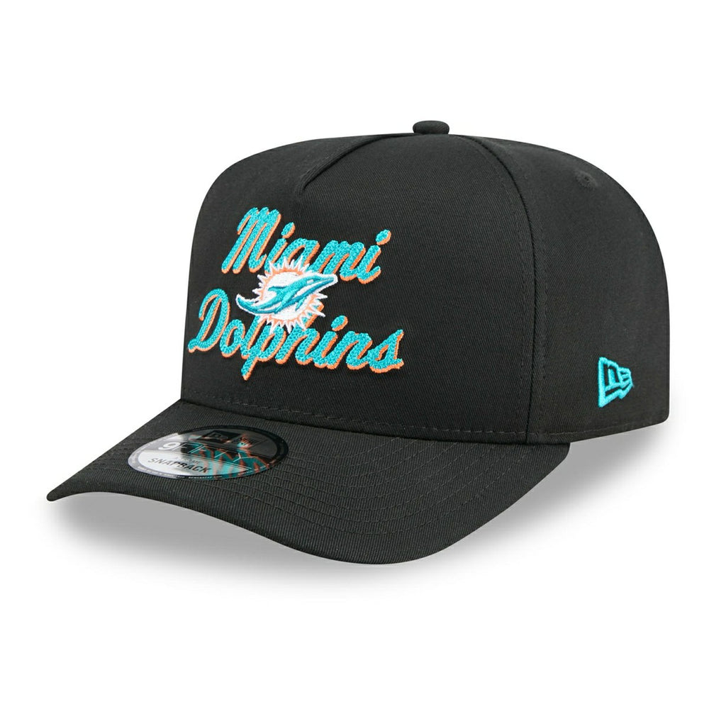 Miami Dolphins NFL Chainstitch 9FIFTY A-Frame Snapback Cap Black - Taass on sale