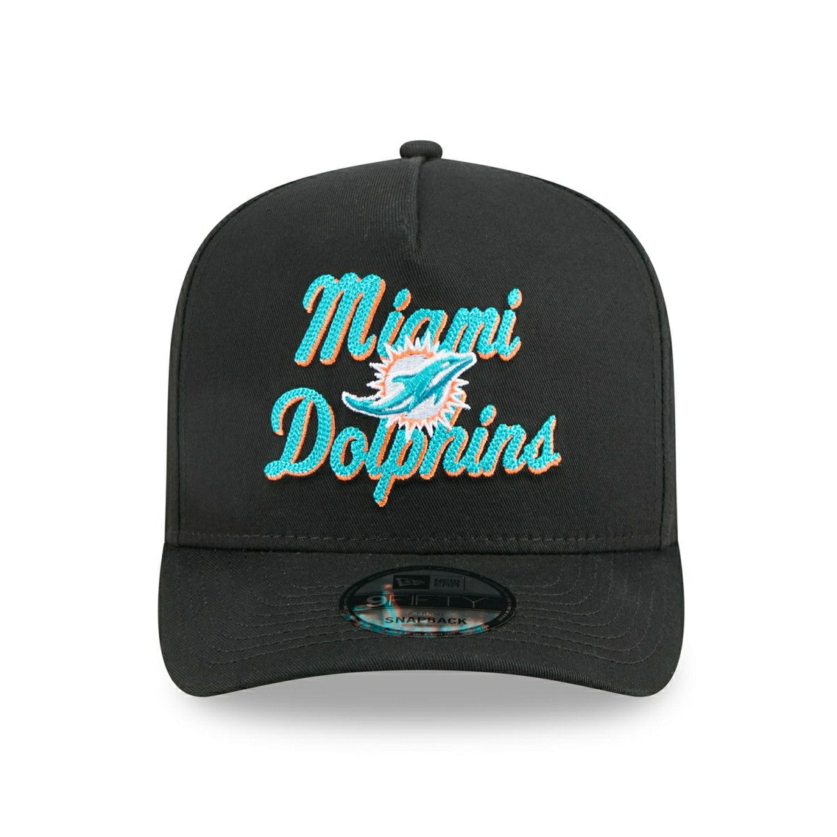 Miami Dolphins NFL Chainstitch 9FIFTY A-Frame Snapback Cap Black - Taass on sale