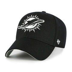 Miami Dolphins Black & White '47 MVP Adjustable NFL Cap Black - Taass on sale