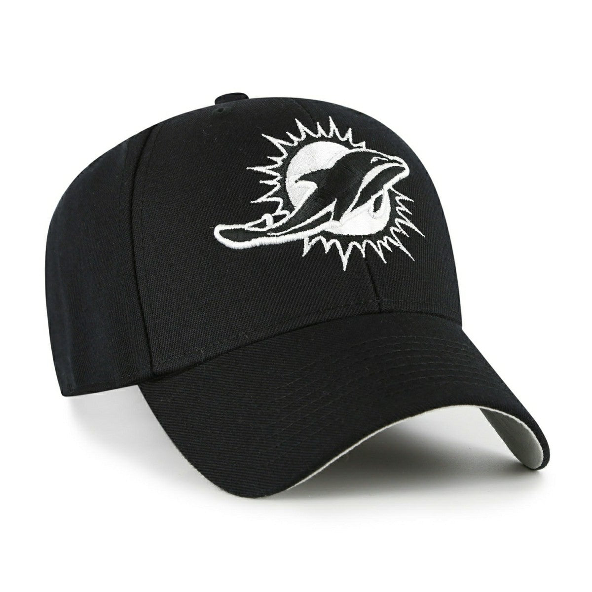 Miami Dolphins Black & White '47 MVP Adjustable NFL Cap Black - Taass on sale