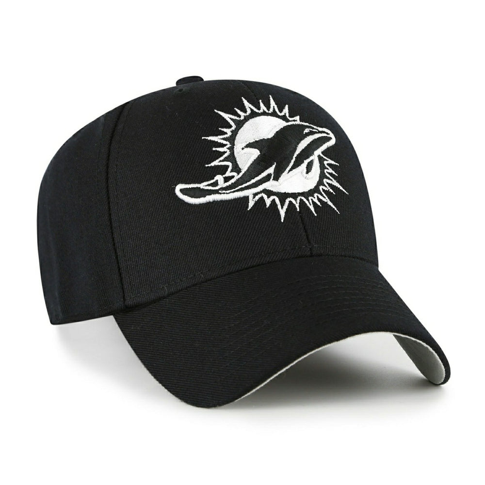 Miami Dolphins Black & White '47 MVP Adjustable NFL Cap Black - Taass on sale