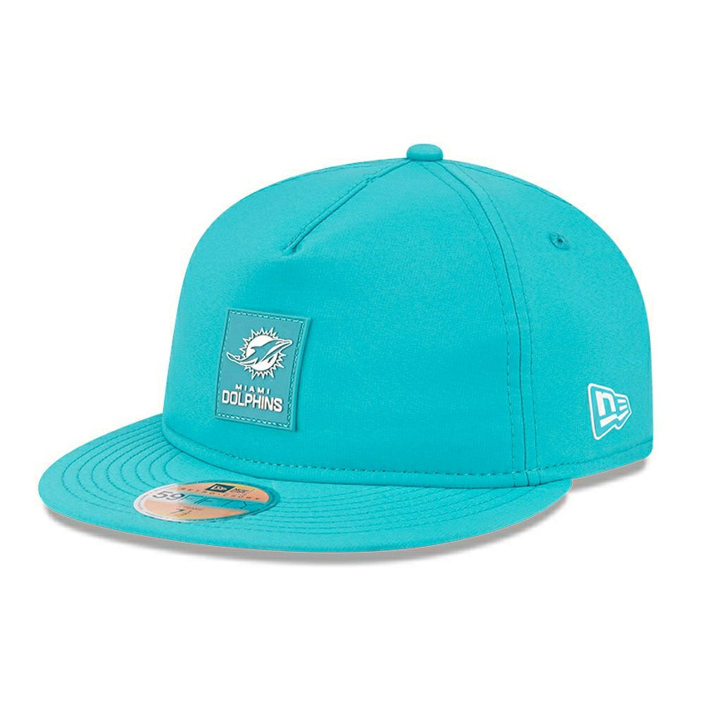 Miami Dolphins 2025 NFL On-Field Sideline 59FIFTY A-Frame Fitted Cap Aqua - Taass US
