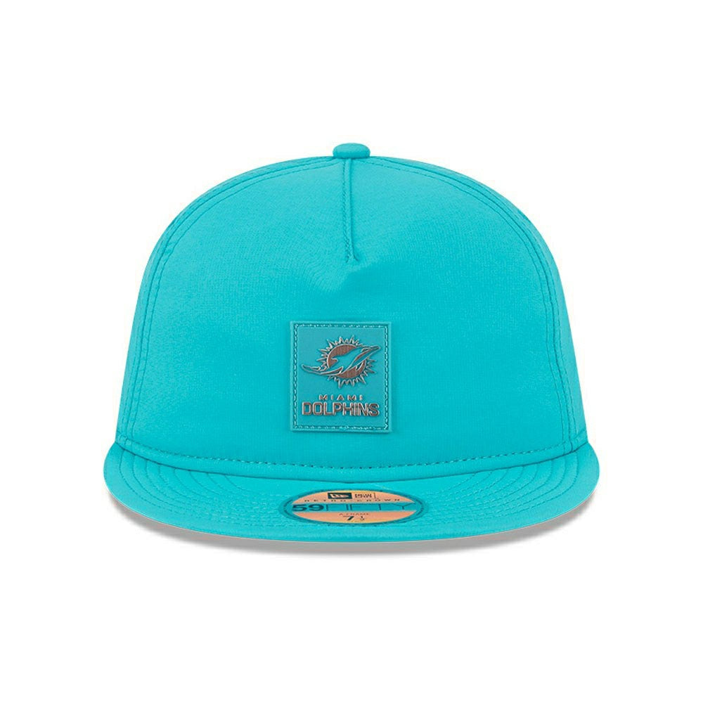 Miami Dolphins 2025 NFL On-Field Sideline 59FIFTY A-Frame Fitted Cap Aqua - Taass US