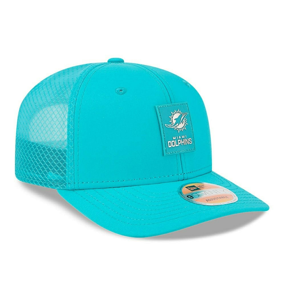 Miami Dolphins 2025 NFL On-Field Sideline 9SEVENTY Trucker Snapback Cap Aqua - Taass Online