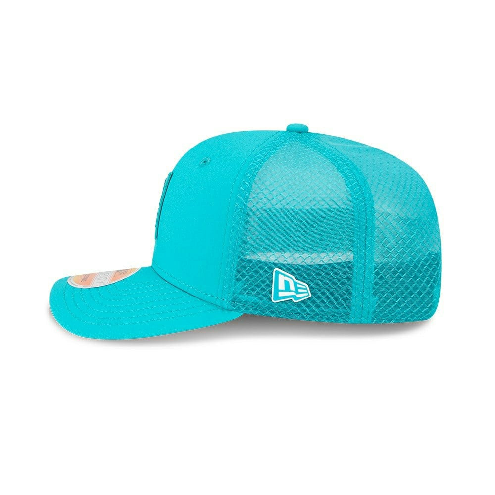 Miami Dolphins 2025 NFL On-Field Sideline 9SEVENTY Trucker Snapback Cap Aqua - Taass Online