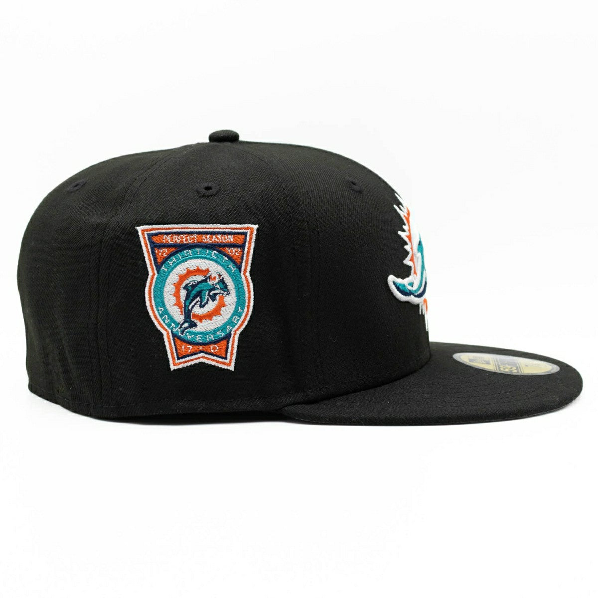 Miami Dolphins Perfect Season Anniversary 59FIFTY Fitted NFL Cap Black - Taass discount