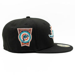 Miami Dolphins Perfect Season Anniversary 59FIFTY Fitted NFL Cap Black - Taass discount