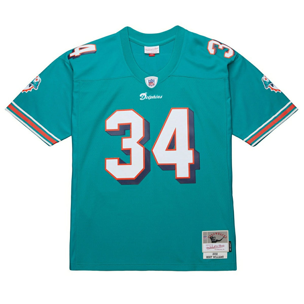 Ricky Williams #34 Miami Dolphins 2002 Legacy Throwback NFL Jersey Aqua - Taass on sale