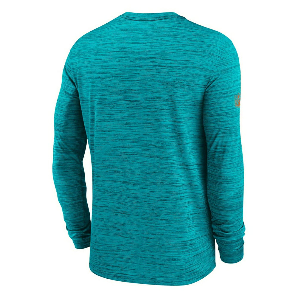 Miami Dolphins 2025 NFL Sideline Nike Velocity Performance Long Sleeve T-Shirt Aqua - Taass Online