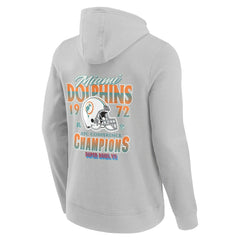 Miami Dolphins 1972 AFC Champions NFL Hoodie Gray - Taass Online