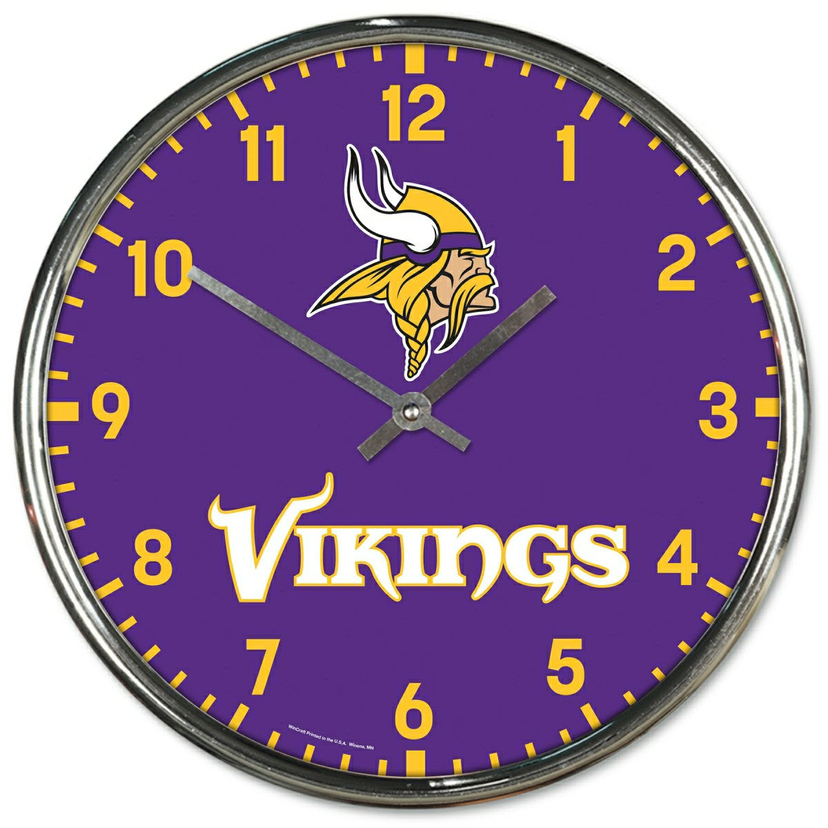 Minnesota Vikings Chrome NFL Team Design Wall Clock - Taass Online