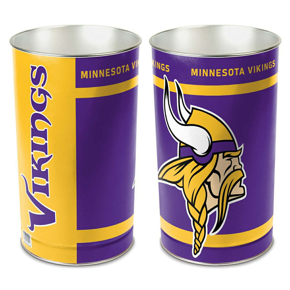 Minnesota Vikings Metal NFL Wastebasket - Taass outlet