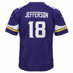 Justin Jefferson #18 Minnesota Vikings Game Football NFL Jersey Purple (YOUTH) - Taass discount