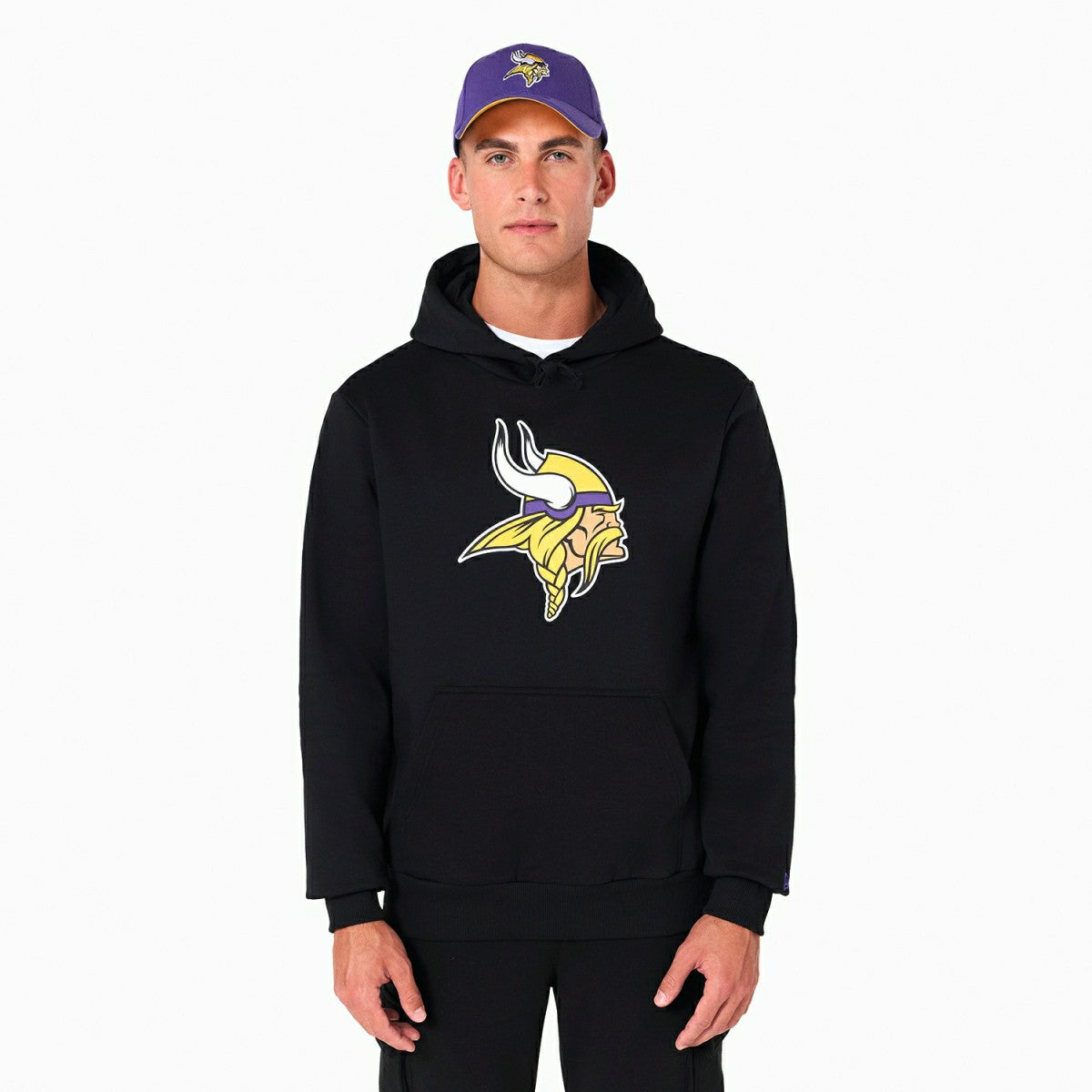 Minnesota Vikings Logo Hoodie NFL Sweatshirt Black - Taass discount
