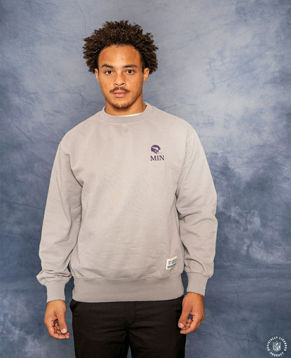 Minnesota Vikings L&L '96 Classics NFL Crew Sweater Gray - Taass discount