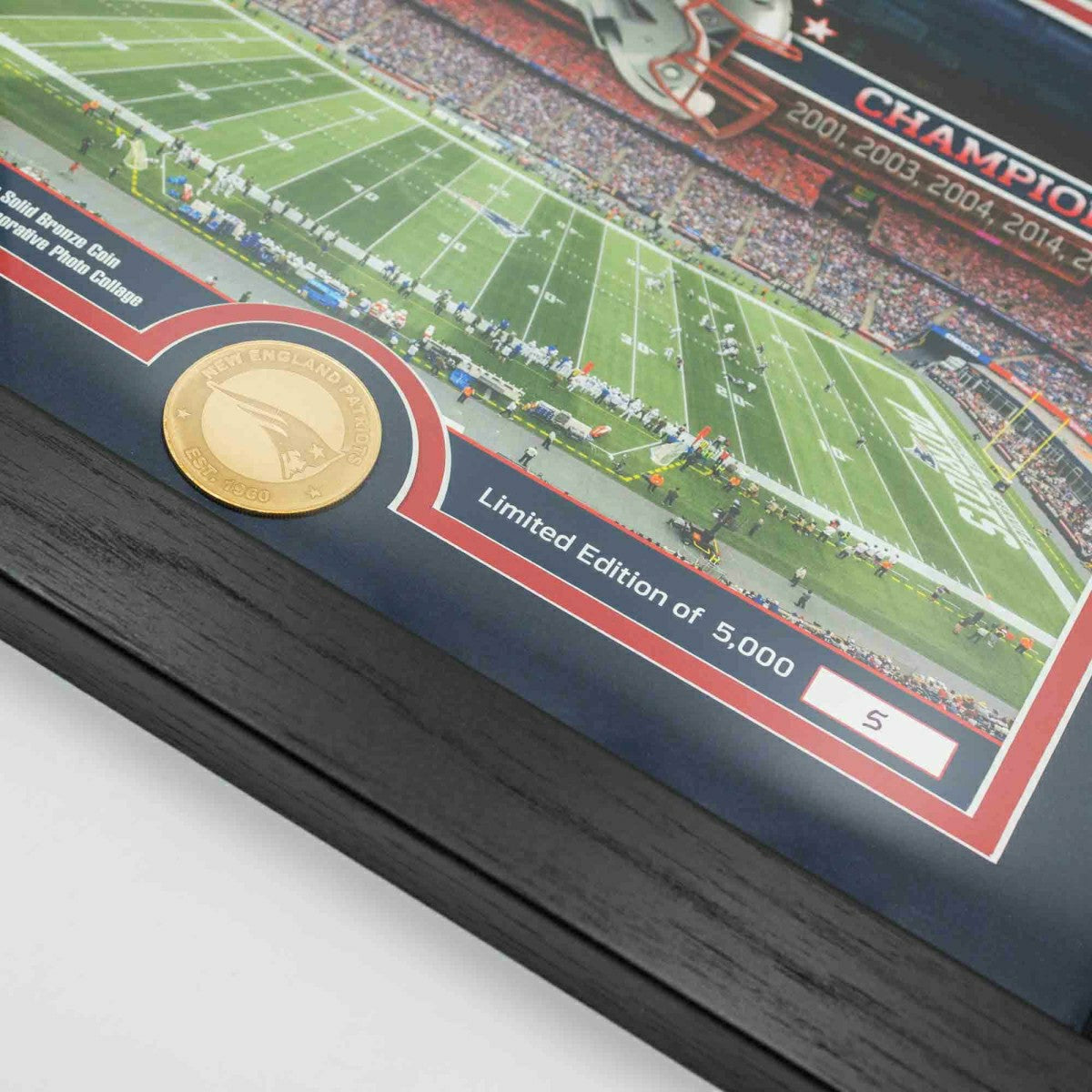 New England Patriots Team Stadium Bronze Coin Framed NFL Photo - Taass Online