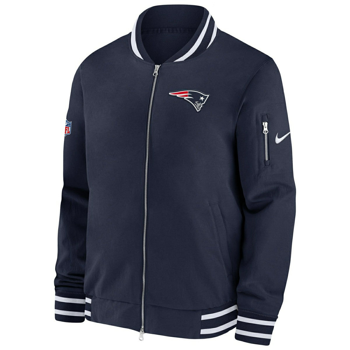 New England Patriots NFL Sideline Nike Coach Bomber Jacket - Taass outlet