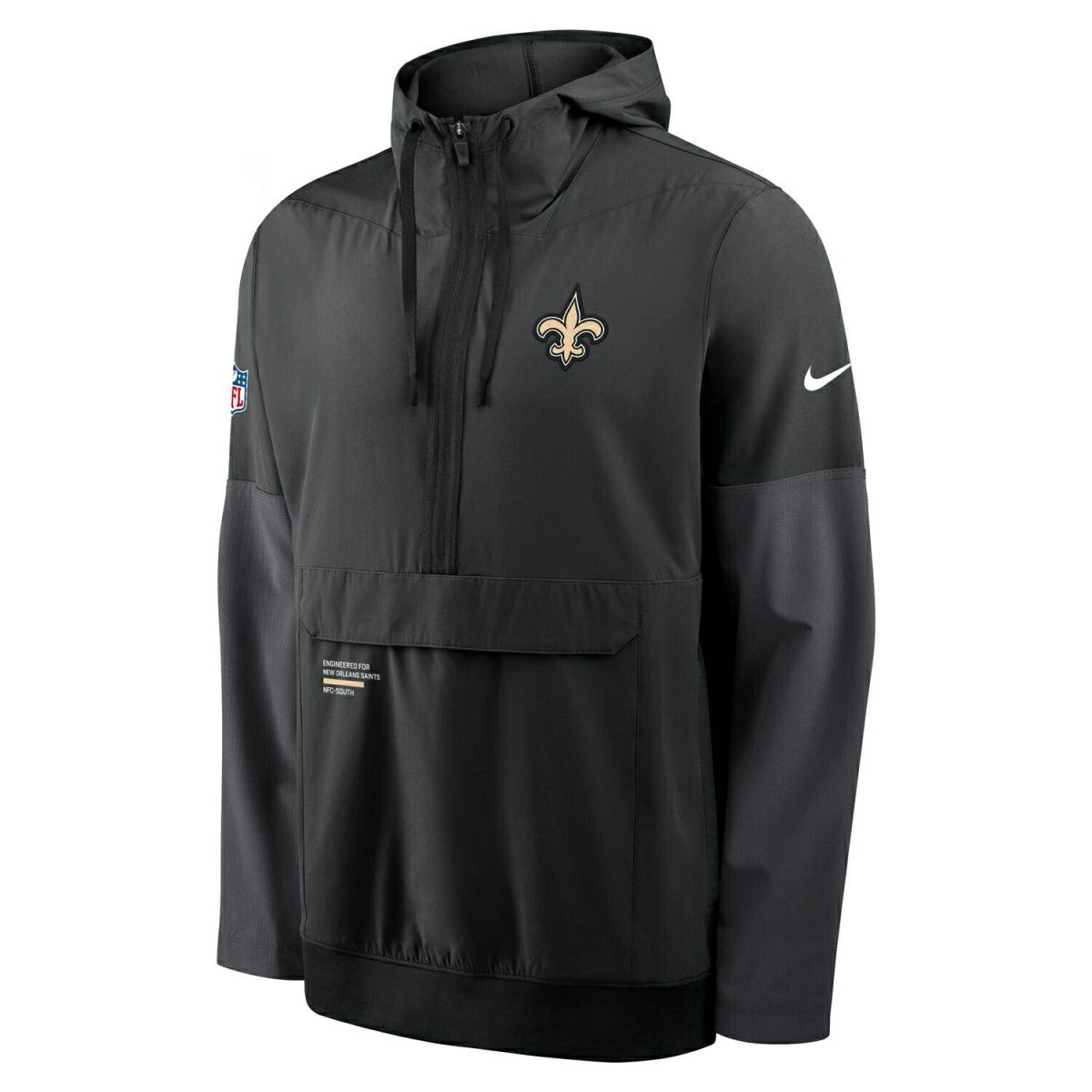 New Orleans Saints Nike Sideline Half-Zip Anorak NFL Jacke Black - Taass US