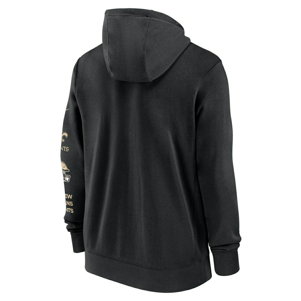 New Orleans Saints Full-Zip Nike Club Fleece Hoodie Black - Taass US