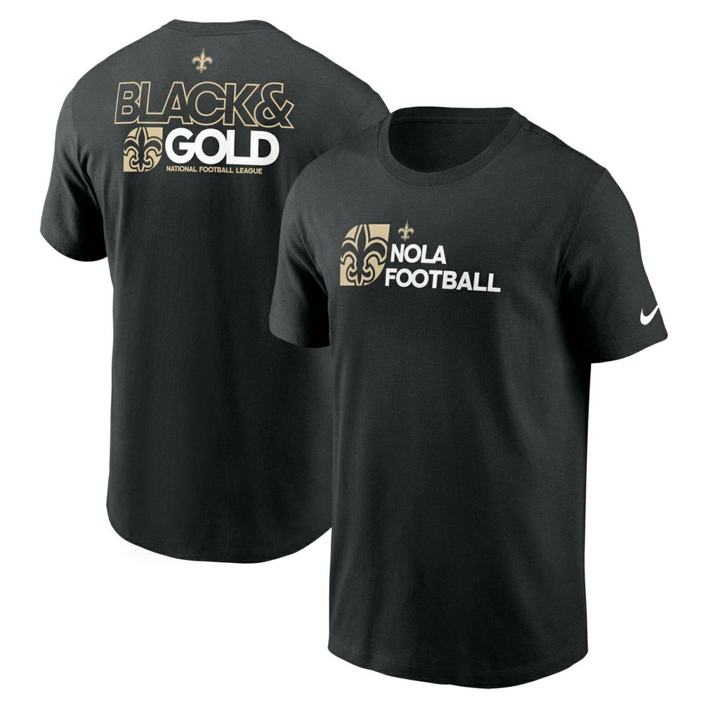 New Orleans Saints Team Slogan Nike Essential NFL T-Shirt Black - Taass sale