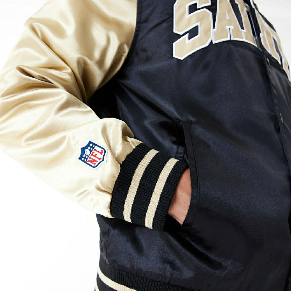 New Orleans Saints Satin New Era NFL Bomber Jacket - Taass on sale