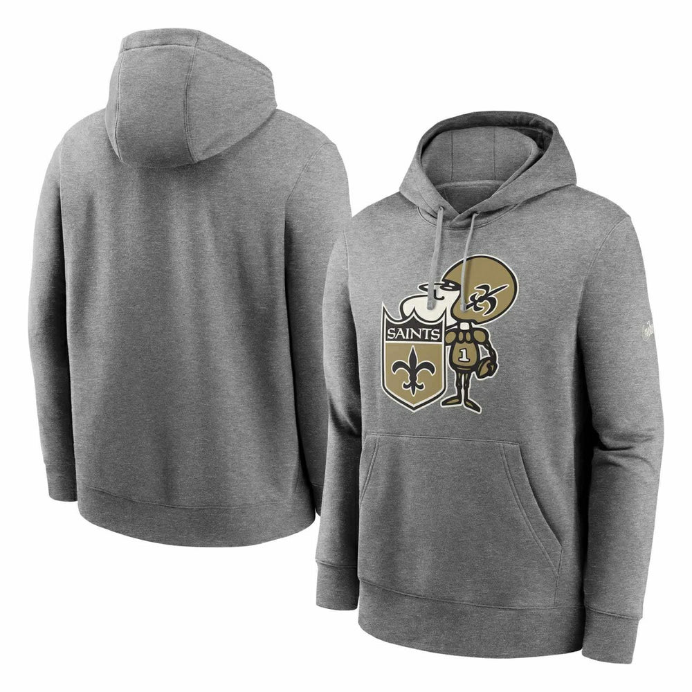 New Orleans Saints Rewind Throwback Fleece NFL Hoodie Grey - Taass on sale