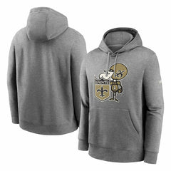 New Orleans Saints Rewind Throwback Fleece NFL Hoodie Grey - Taass on sale