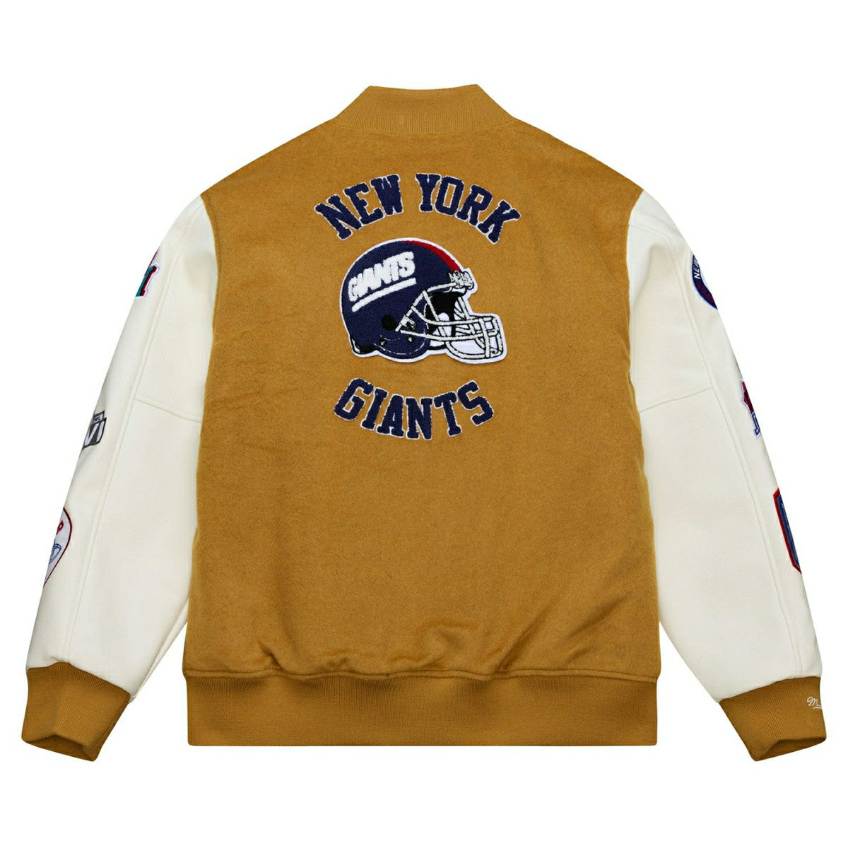 New York Giants Dusted Varsity NFL Jacket Brown/Cream - Taass sale