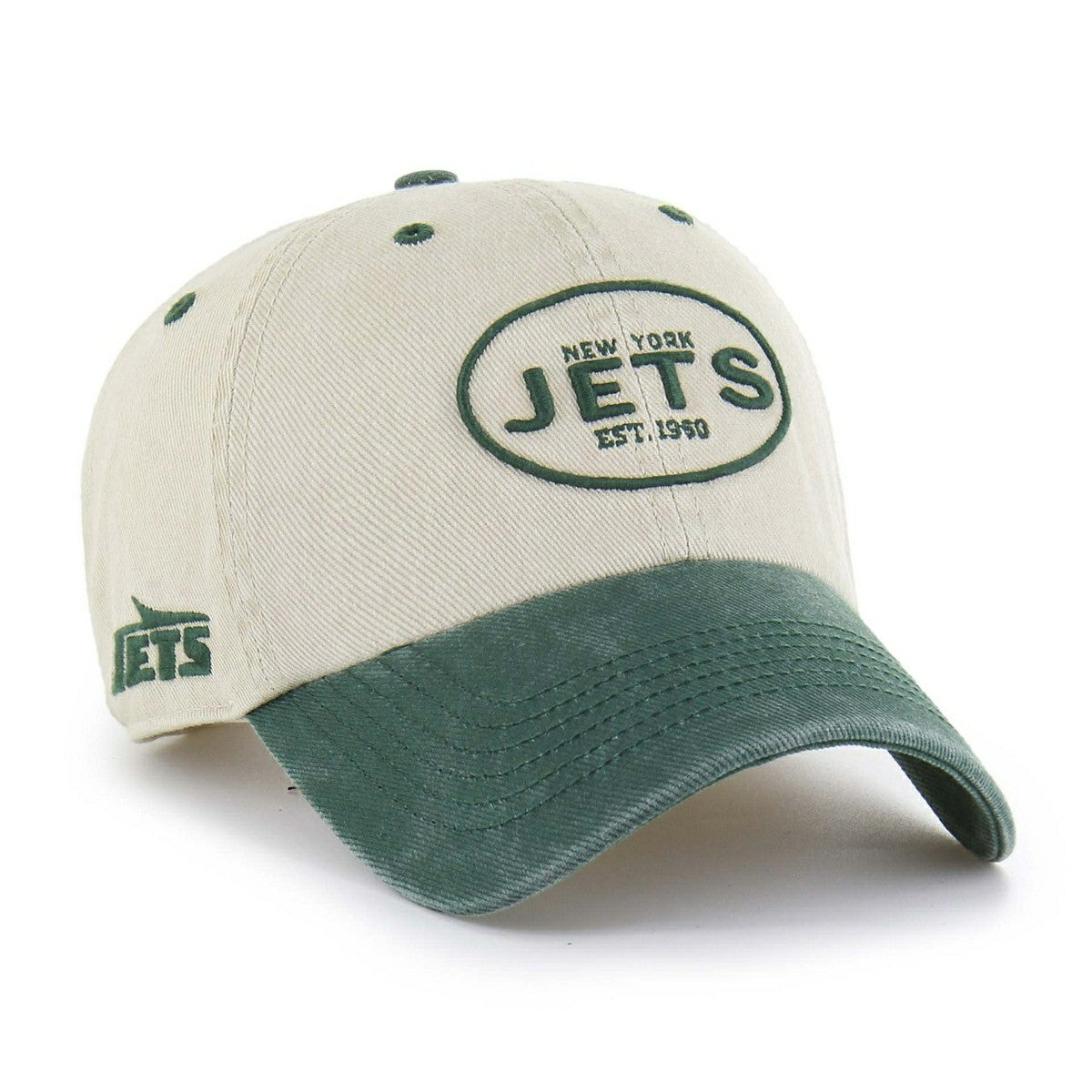 New York Jets '47 Breaking Trail Clean Up Adjustable NHL Cap Natural/Green - Taass Online